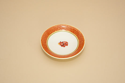 Yamagotouki | Red Small plate | Bull/ Cow