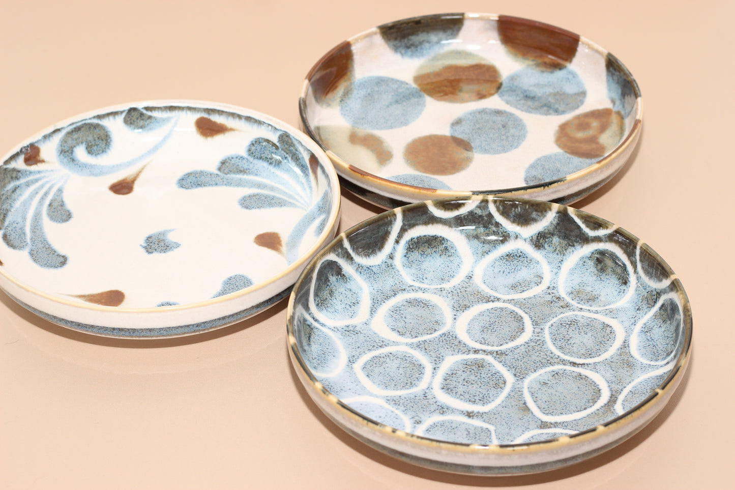 Awasaka | Brush Blue | Trio Blue Plates Box (Set of 3)